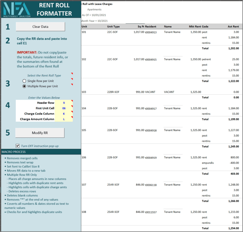 Rent Roll Formatter